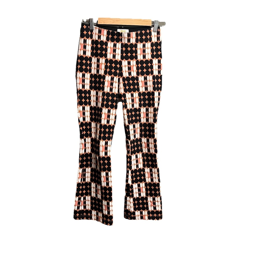 Anthropologie Black and Cream Geometric Ankle Pants